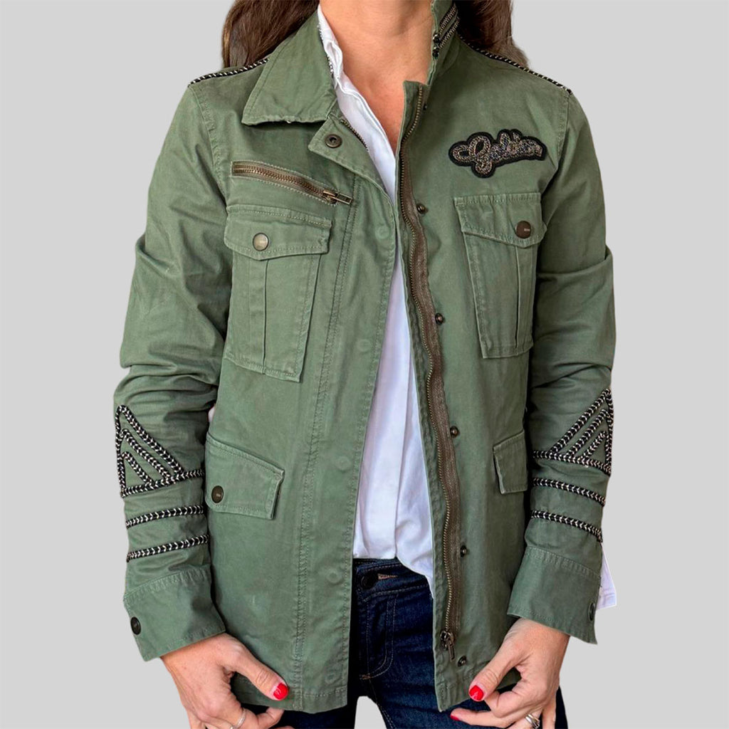 Chaqueta aplicaciones verde Reiko talla S